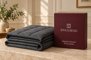 Folded charcoal quilted curtain