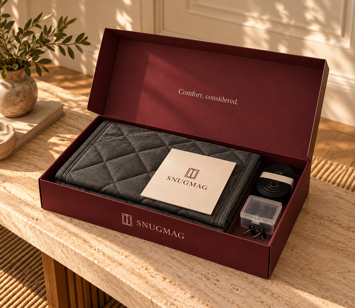 SnugMag box, curtain and fitting accessories